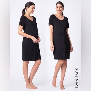 Seraphine Button-down Maternity Nighties - twin pack